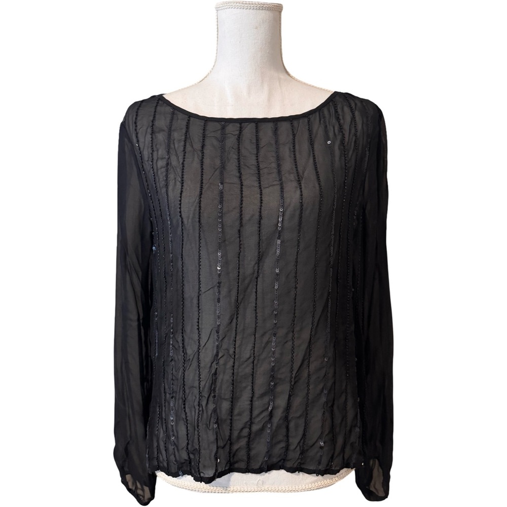 Michael Stars Sheer Black Blouse